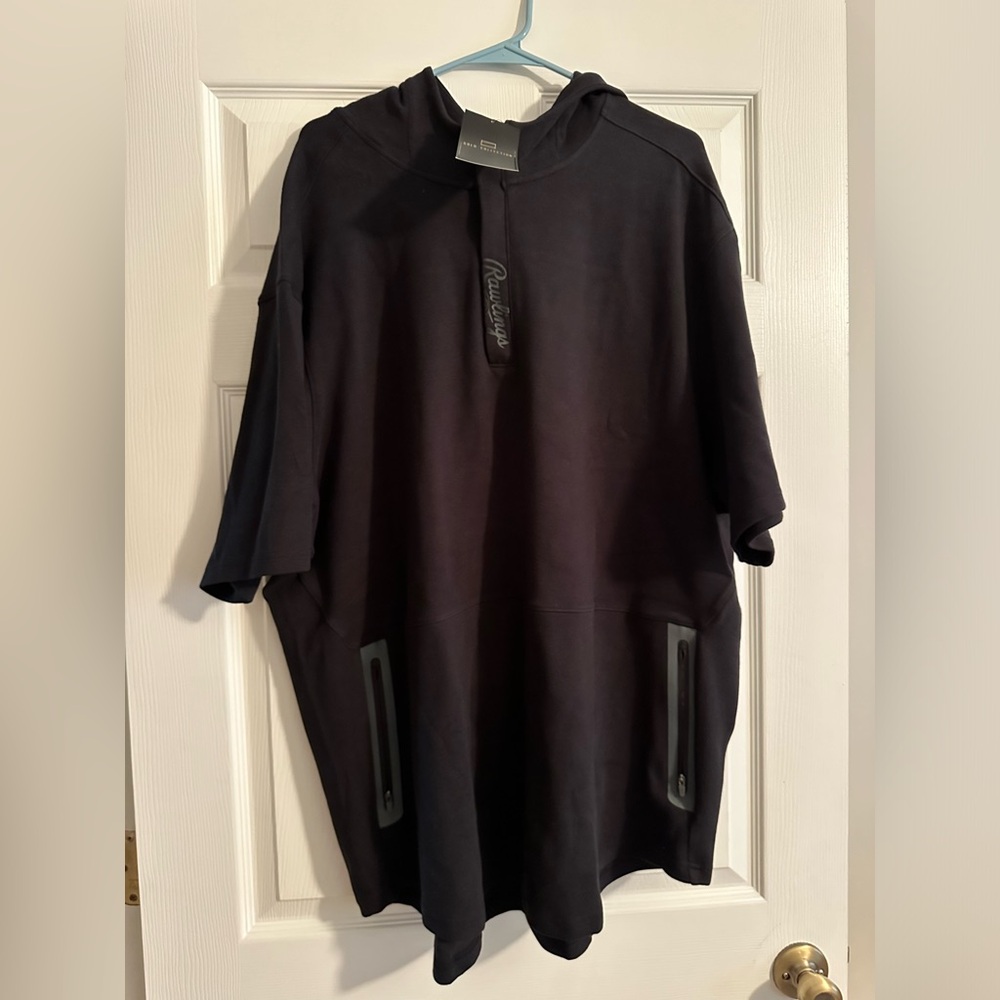 NWT Rawlings 3XL Black Short Sleeve Coaching Hoodie